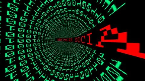 Social network data tunnel Stock Illustration