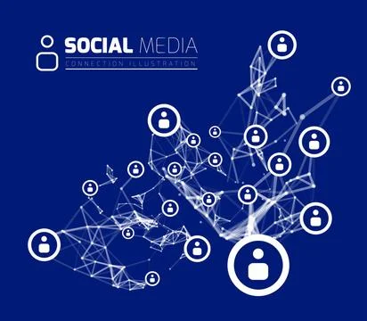 Social network with dot connected by lines Social network with dot connect... Stock Photos