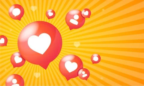 Like Social Network Element Concept Banner Card Background. Vector Stock Illustration