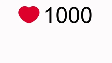 Social network favourite button with fast counter quickly Increasing to 1000. Stock Footage 76728960