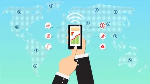 Social Network flat design animated background for business Stock Footage 95870864