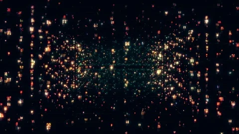 Social network as a flood of bright unrecognizable people portraits moving along Stock Footage 124546898