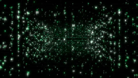 Social network as a flow of bright unrecognizable human portraits moving along Stock Footage 125686968