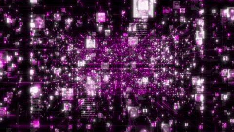 Social network as a flow of bright unrecognizable people portraits moving along Illustrazione stock