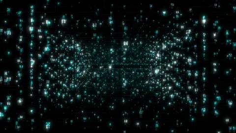 Social network as a flow of unrecognizable people portraits moving along blue Stock Footage 122566544