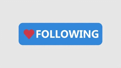 Social network following button animated on transparent alpha png 4k background Stock Footage 308044389