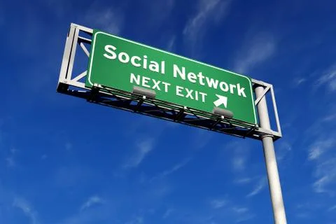 Social Network - Freeway Sign Illustrazione stock