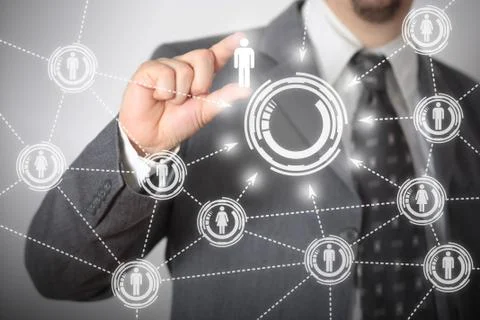 Social network futuristic touchscreen Stock Illustration