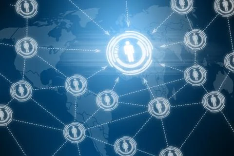 Social network futuristic touchscreen Stock Illustration