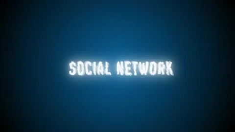 Social network, glitch text. Title text blue text. Transfer 5g Web Stock Footage 229774802