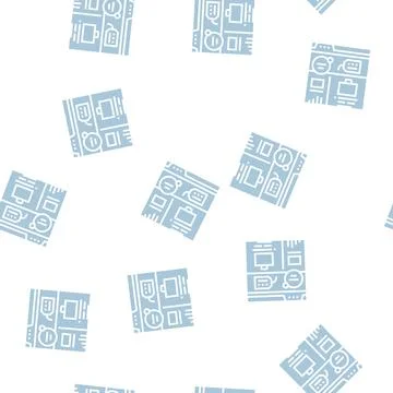 Social network glyph seamless pattern 스톡 일러스트