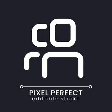 Social network group pixel perfect white linear ui icon for dark theme Illustrazione stock