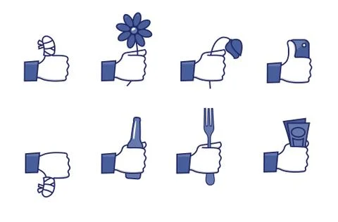 Social network hands set - part 2 Stock Illustration