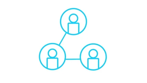 Social network icon animation loop, connections between users and communities Stock Footage 336059960