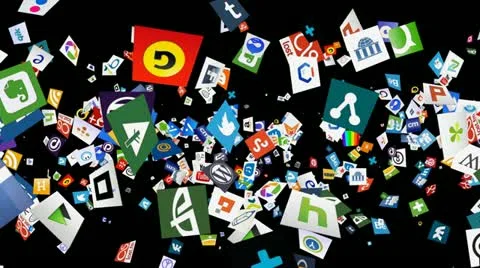 Social Network Icon Confetti Explosion - II (+ ALPHA CHANNEL) 스톡 동영상 20528362