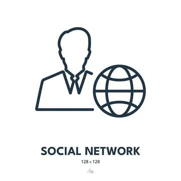 Social Network Icon. Connection, Communication, Social Media Stock Illustration