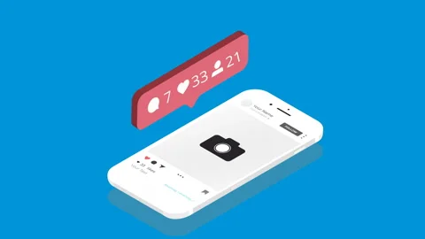 Social network icon Like isometric animation on white background. Social media a Stock Footage 94256253