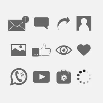 Social network icon set. Vector illustration. Stock-Illustration