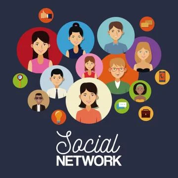 Social network icons Illustrazione stock