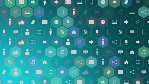 Social network icons pattern on gradient background Stockbeeldmateriaal 167971375
