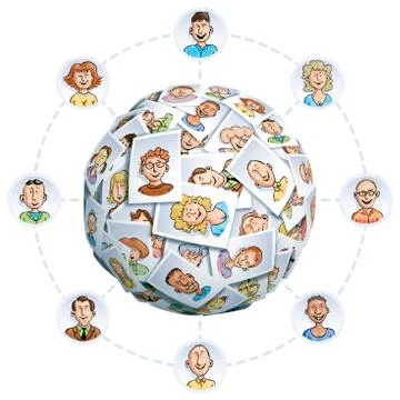 Social network 库存插图