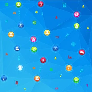 Social network 库存插图