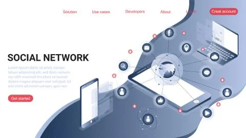 Social network Stock Illustration