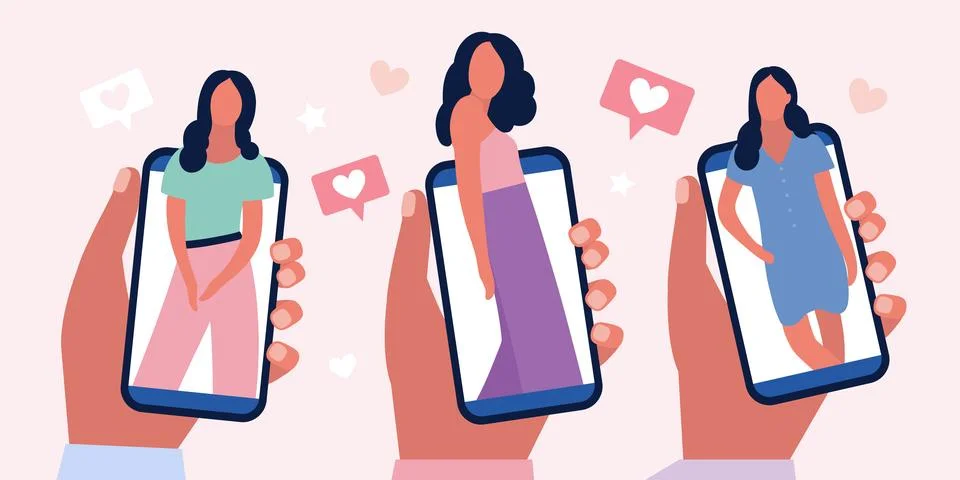 Social network 库存插图