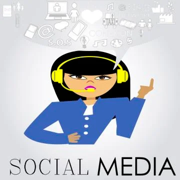 Social network illustration over gradient color background Stock Illustration