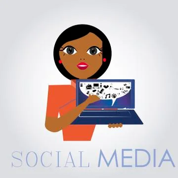 Social network illustration over gradient color background Stock Illustration