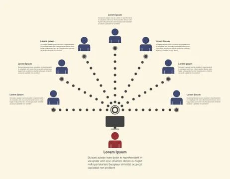 Social network infographic template Stock Illustration