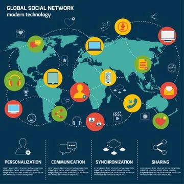 Social network infographics Stock Illustration