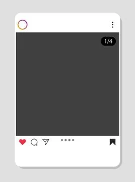 Social network interface frame with flat icons isolated on gray background Stock Illustration