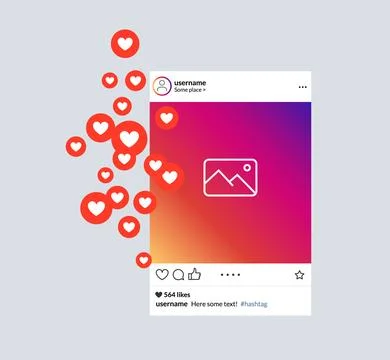 Social network interface mockup frame. Social media post photo concept ui Stock Illustration