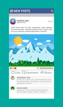 Social network interface template 스톡 일러스트