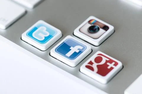 Social network keys Stock Photos