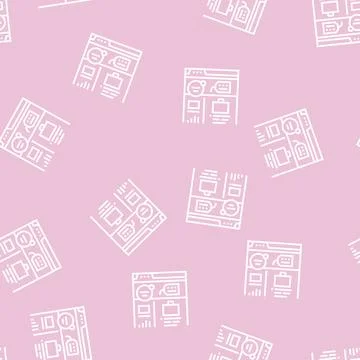 Social network line seamless pattern Stock Illustration