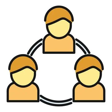Social network of linked people connection icon illustration Stock Illustration