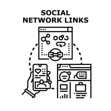 Social network linking people through digital interfaces イラスト素材