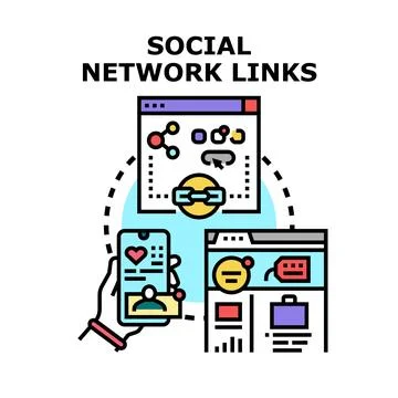 Social network linking people through digital interfaces イラスト素材