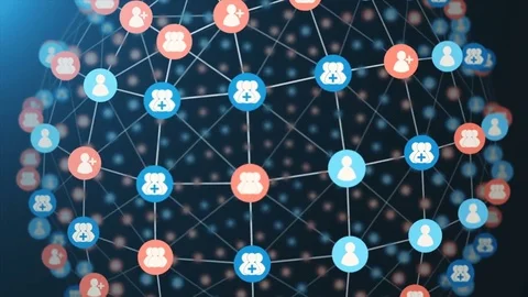 Social Network Loopable Animation Concept Sphere Stock Footage 84988216