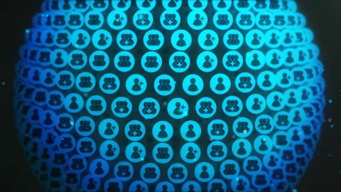 Social Network Loopable Blue Concept Sphere Animation Stock Footage 85717890