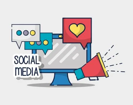 Social network media connection element Stock Illustration