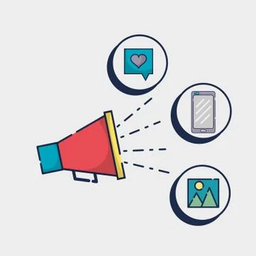 Social network media connection element Stock Illustration