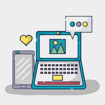 Social network media connection element Stock Illustration