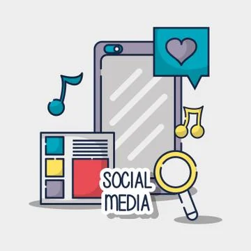 Social network media connection element Stock Illustration