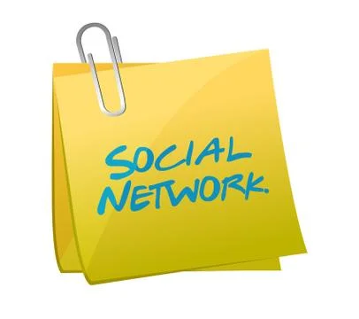 Social network message written on a post. Stock Illustration