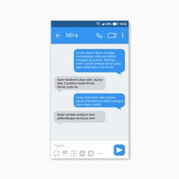 Social Network Messenger Screen Frame Иллюстрация
