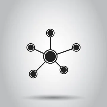 Social network, molecule, dna icon. Vector illustration on isolated backgroun Stock-Illustration