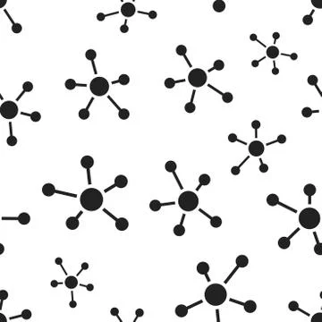 Social network, molecule, dna seamless pattern background. Business flat vect Stockillustratie